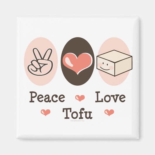 Vrede Liefde Tofu Magnet (Voorkant)