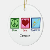 Vrede Liefde Trombone Speler Aangepaste Kerstmis Keramisch Ornament (Links)