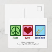 Vrede Liefde Trombone Speler Schattige Custom Briefkaart (Voorkant / Achterkant)