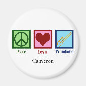 Vrede Liefde Trombone Speler Schattige Custom Magneet (Voorkant)