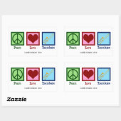 Vrede Liefde Trombone Speler Schattige Custom Rechthoekige Sticker (Vel)