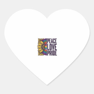 Vrede Liefde Trots Vintage Bloem Vector T-shirt_1 Hart Sticker