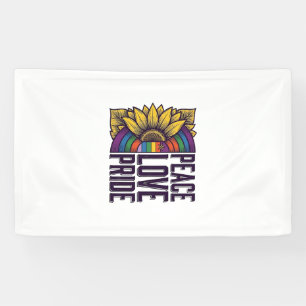 Vrede Liefde Trots Vintage Bloem Vector T-shirt_1 Spandoek