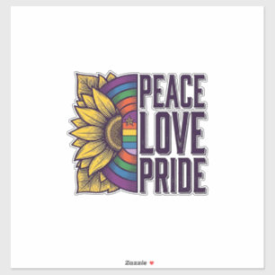 Vrede Liefde Trots Vintage Bloem Vector T-shirt_1 Sticker