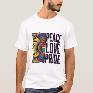 Vrede Liefde Trots Vintage Bloem Vector T-shirt_1 T-shirt
