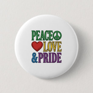 Vrede Liefde Trots Vintage Gravure Vector Design_1 Ronde Button 5,7 Cm