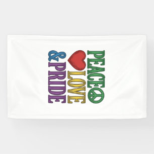 Vrede Liefde Trots Vintage Gravure Vector Design_1 Spandoek