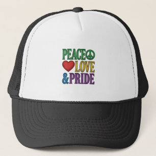 Vrede Liefde Trots Vintage Gravure Vector Design_1 Trucker Pet