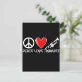 Vrede, liefde, Trumpet Briefkaart (Staand voorkant)