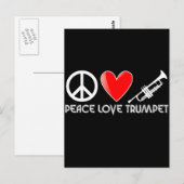 Vrede, liefde, Trumpet Briefkaart (Voorkant / Achterkant)