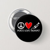 Vrede, liefde, Trumpet Ronde Button 5,7 Cm (Voorkant /achterkant)