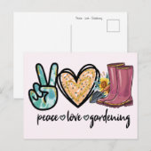 Vrede - Liefde - Tuinieren Briefkaart (Voorkant / Achterkant)