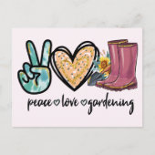 Vrede - Liefde - Tuinieren Briefkaart (Voorkant)