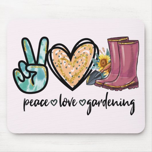 Vrede - Liefde - Tuinieren Muismat (Voorkant)