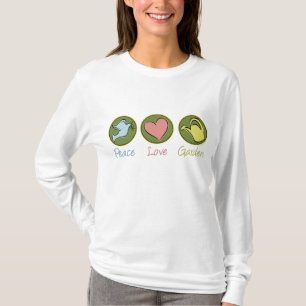 Vrede, liefde, tuinieren t-shirt