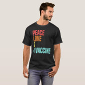 Vrede Liefde Vaccinatie Bewustzijn Retro D T-shirt (Voorkant volledig)