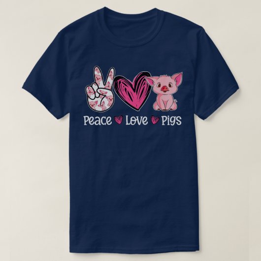 Vrede Liefde Varkens Shirt Schattig Varken Moeder (Design voorkant)