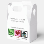 Vrede Liefde Vastgoed Custom Housewarming Bedankdoosjes (Geopend)