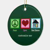 Vrede Liefde Vastgoed Custom Realtor Kerstmis Keramisch Ornament (Links)