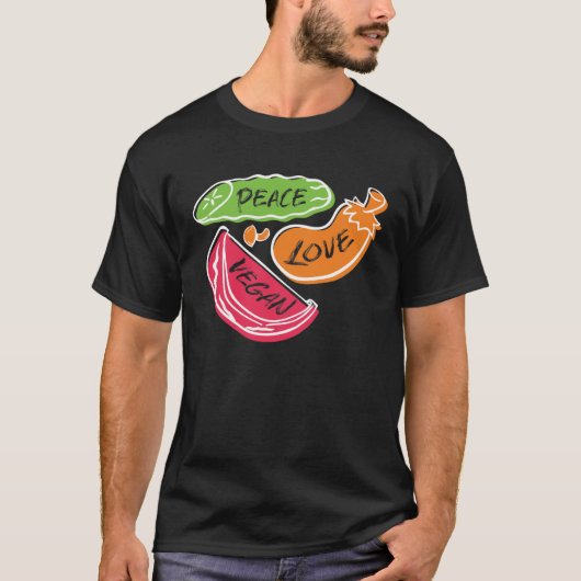 Vrede Liefde Vegan Dag T-shirt (Voorkant)