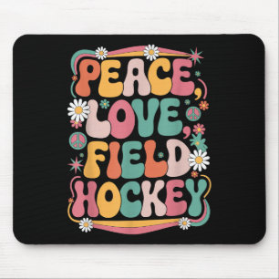 Vrede Liefde Veldhockey 70s Hippie Retro Veldhocke Muismat