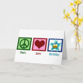 Vrede Liefde Verjaardag Kaart (Gele Bloem)
