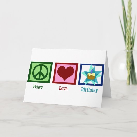 Vrede Liefde Verjaardag Kaart (Voorkant)