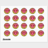 Vrede, liefde, verpleegschool ronde sticker (Vel)