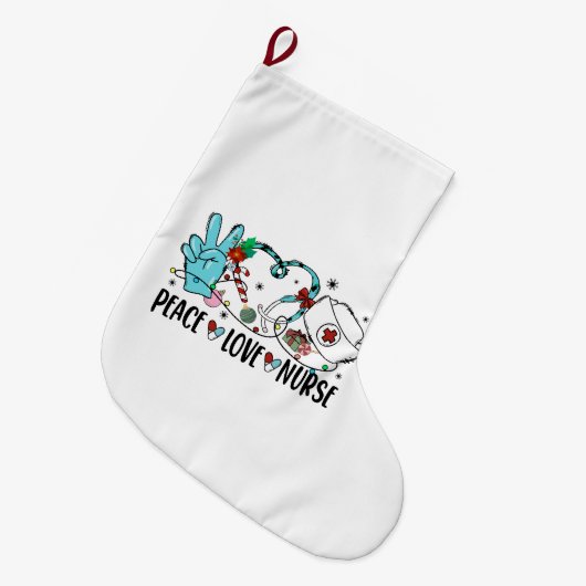 Vrede Liefde Verpleegster Kerstmis Grote Kerstsok (Voorkant (Hangend))