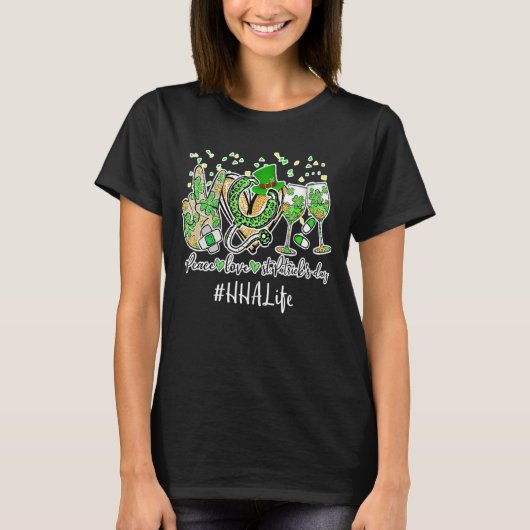 Vrede Liefde Verpleegster St Patrick Day 2022 HHA  T-shirt (Voorkant)