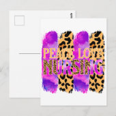 Vrede Liefde Verpleging – Mooie Verpleegster Ontwe Briefkaart (Voorkant / Achterkant)