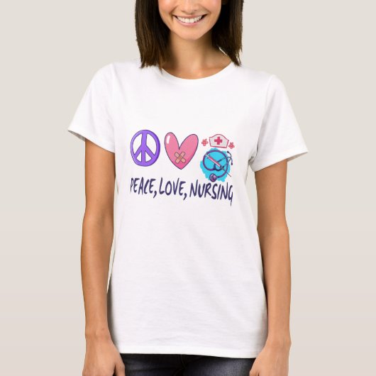 Vrede Liefde Verpleging T-shirt (Voorkant)