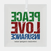 Vrede Liefde Verzekering Douane Bedrijf Kerstmis Glas Ornament (Achterkant)