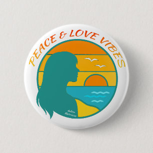 Vrede & Liefde Vibes Ronde Button 5,7 Cm