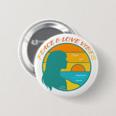 Vrede & Liefde Vibes Ronde Button 5,7 Cm (Voorkant /achterkant)