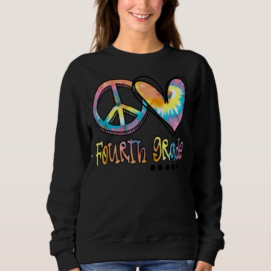 Vrede Liefde Vierde Grade Tie Dye Eerste Dag van S Trui (Voorkant)