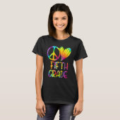 Vrede Liefde Vijfde Grade Terug School 5e Grade T-shirt (Voorkant volledig)