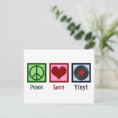 Vrede Liefde Vinylplaten Briefkaart (Staand voorkant)
