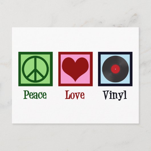 Vrede Liefde Vinylplaten Briefkaart (Voorkant)