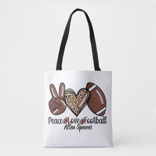 Vrede, Liefde, Voetbal Boodschappentas Tote Bag (Voorkant)