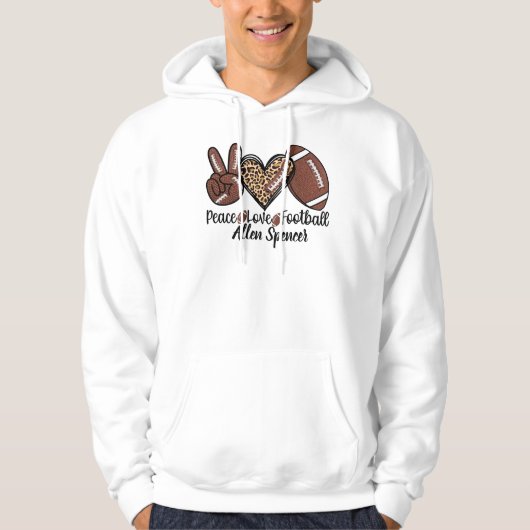 Vrede, Liefde, Voetbal Hoodie  (Voorkant)