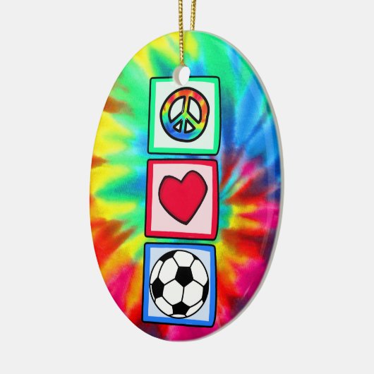 Vrede, liefde, Voetbal Keramisch Ornament (Links)