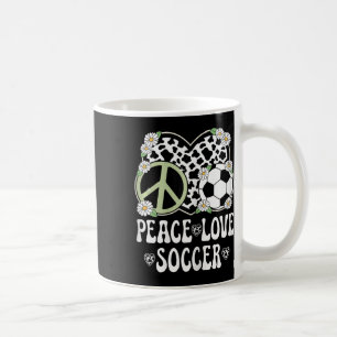 Vrede Liefde Voetbal Liefhebber Koeienprint Vrouwe Koffiemok
