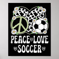 Vrede Liefde Voetbal Liefhebber Koeienprint Vrouwe