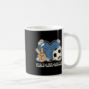 Vrede Liefde Voetbal Liefhebber Outfit Luipaardpri Koffiemok