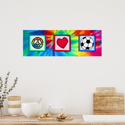 Vrede, liefde, Voetbal Poster (Keuken)