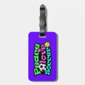 Vrede, liefde, Voetbal; Retro Bagagelabel (Achterkant verticaal)