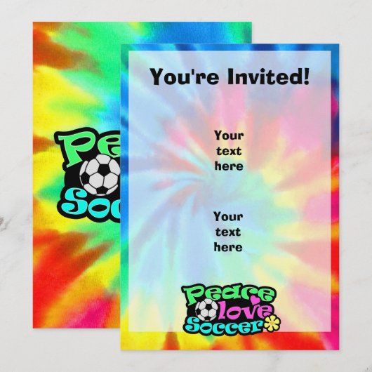 Vrede, liefde, Voetbal; Retro Kaart (Voorkant / Achterkant)