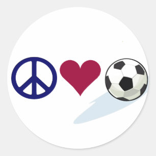 Vrede - Liefde - Voetbal Ronde Sticker