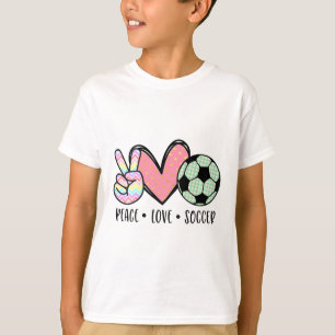 Vrede Liefde Voetbal Schattig Pastel Voor Vrouwen T-shirt